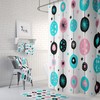 Optional Atomic Pink Mid Century Modern Shower Curtain with Towel and Bath Mat Set
