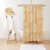 Orange Abstract Shapes Shower Curtain in Modern Design - Eco-Friendly, Waterproof, and Includes Hooks