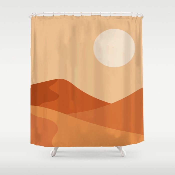 Orange Himmel Landschaft Duschvorhang, Heavy Waterproof Duschvorhang Liner for Bathroom Decor - Image 2