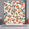 Orange Lemonade Orchard Shower Curtain | Summer Fruit Bath Decor, Green Leaves Watercolor