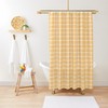 Orange Squares Abstract Shower Curtain Modern Eco-Friendly Material with Waterproof Design and Hooks for Decoration