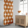 Orange and Beige Minimalist Abstract Geometric Shower Curtain - Retro Bath Decor for the 1970s