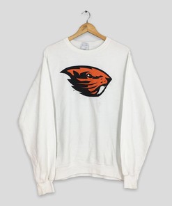 Oregon State White Sweatshirt Y2K Vintage Style Full-Size Gift For Ncaa Enthusiasts