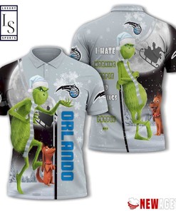 Orlando Magic Grinch Steals Christmas with Breathable Fabric Polo Shirt