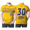 Our Stephen Curry #30 NBA Warriors 2021 All-Star Western Conference Gold Jersey Style 3D Polo Shirt