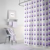 Out of This World Alien Shower Curtain with Purple and White Bathroom Decor