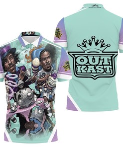 Outkast In Wonderland Graffiti Polo Shirt with All Over Print to Show Your Love for Hip-Hop Culture
