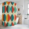 Ovals Beige, Teal, and Burnt Orange MCM Geometric Mid Century Modern Retro Shower Curtain