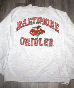 Oversized 90S Baltimore Orioles Sweatshirt With World Series Logo