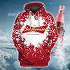 Paint Splatter Effect Budweiser 3D Hoodie Printful - Gift for Beer Lovers