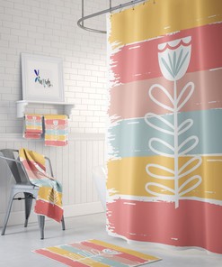 Painted Flower Shower Curtain, FolkNFunky's Bathroom Decor with Keywords Best Shower Curtains.