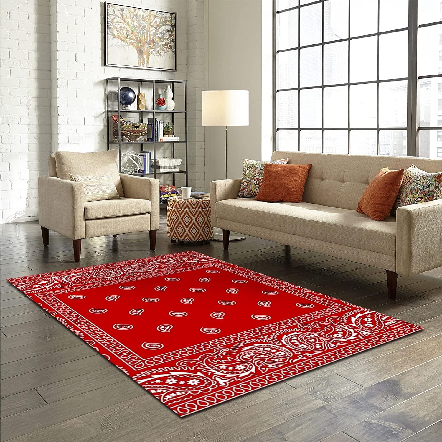 Paisley Pattern Easy to Clean Stain Kids Rugs, Machine Washable Breathable Durable Mat for Study Dining Room Décor - Image 3