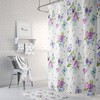 Pansy and Butterfly Floral Shower Curtain Set with Towels and Mat