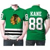 Patrick Kane 88 NHL Great Player Ice Hockey Fanatics Branded Green Breakaway Jersey Style Blackhawks Fans Polo Shirt