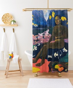 Paul Gauguin Classic Art Bath Shower Curtain | Waterproof Eco-Friendly Curtain + Hooks | Bathroom Decor + Quotes