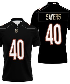 Pay Tribute To Chicago Bears Legend Gale Sayers #40 In This Nfl American Football Legacy Vintage Navy Polo Shirt