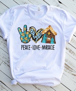 Peace Love Miracle Bethlehem Tee - Nativity Christian Shirt