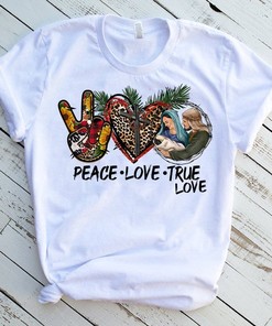 Peace Love True Story Nativity Scene Tee - Bethlehem Christian Shirt