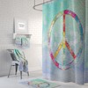 Peace Sign Shower Curtain Optional Bath Mat Bathroom Set Boho Hippie Chic with Restroom Shower Curtains Print