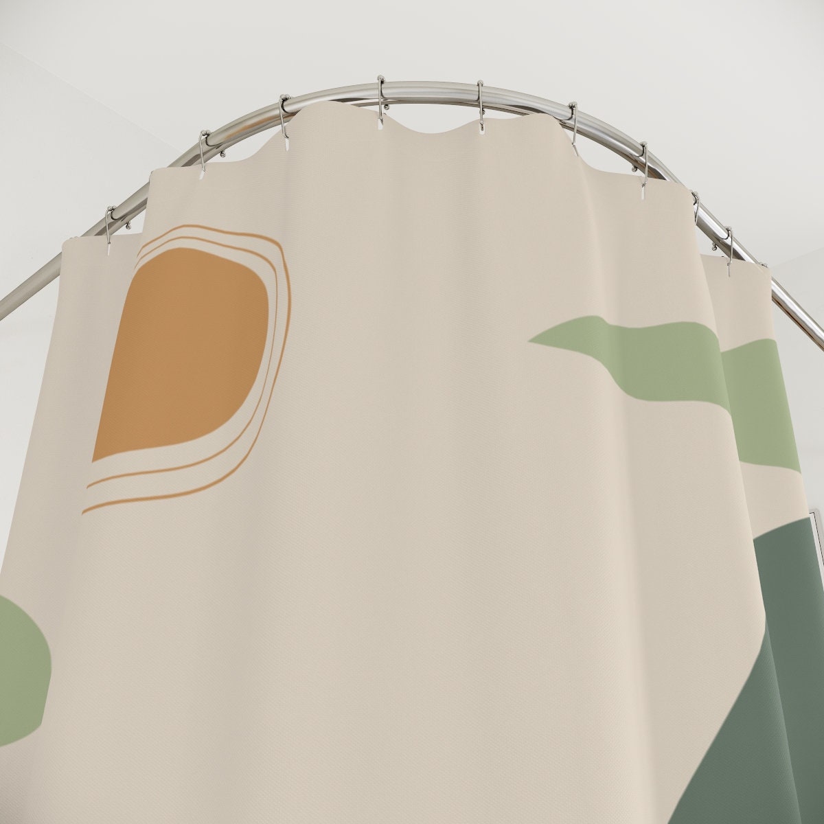 Peaceful Meditation Minimalistic Apartment Shower Curtain Contemporary Art Design + Quotes - Image 3