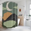 Peaceful Meditation Minimalistic Apartment Shower Curtain | Moon Yoga Warm Natural Colors