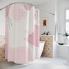 Peaceful Watercolor Leaves Pink Abstract Art Shower Curtain with Neutral Warm Earth Strokes Colors Design