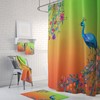 Peacock Feather Shower Curtain with Bohemian Bath Set