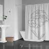 Peony Flower Shower Curtain, Minimalist Black and White Bath Curtain with Modern Design