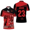 Perfect All Over Print Breathable Fabric Polo Shirt for Michael Jordan 23 Fans