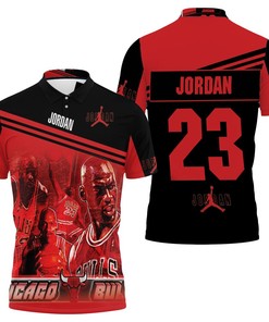 Perfect All Over Print Breathable Fabric Polo Shirt for Michael Jordan 23 Fans
