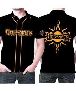 Perfect for Rock Music Fans, Get This Godsmack Band Logo Polo Shirt in All Over Print and Breathable Fabric