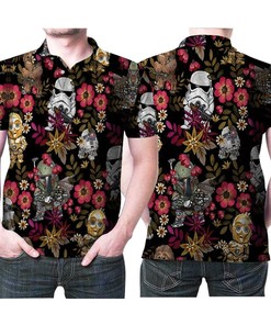 Perfect for Star Wars fans, this Characters Chibi Style Stormtrooper C3PO for Fan Tropical 3D Print Polo Shirt