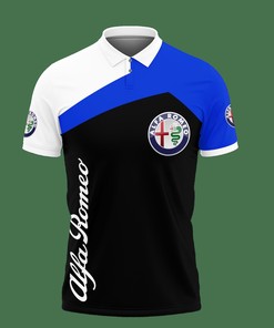 Perfect in Blue: 3D Printed Alfa Romeo Ttt-Ht Polo Shirt Ver 2 with All Over Print Polo Design