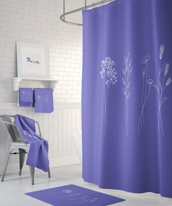 Peri Floral Shower Curtain Set with Bath Mat and Towels