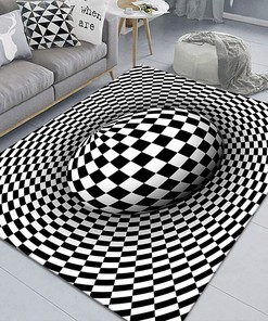 Personalizable Home Decor Area Rug with Vortex Illusion Design: A Stylish and Practical Rug for Your Living Room
