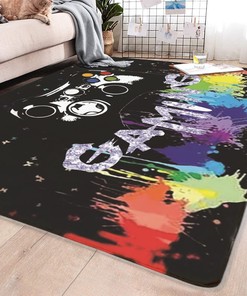 Personalize Your Game Room with Large 3D Gamer Carpets - Non-Slip Game Area Rugs, Printed Living Room Mat
