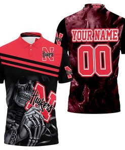 Personalize Your Look with the Nebraska Huskers Maiden Skull Fans 3D All-Over Print Polo Shirt with Breathable Fabric