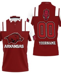 Personalize your fandom with the Arkansas Razorbacks Personalized 3D All Over Print Polo Shirt