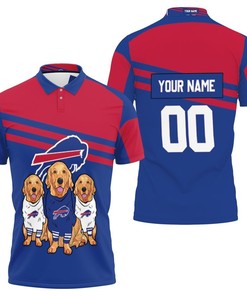 Personalized 2020 AFC East Champions Polo Shirt with Golden Retriever: Celebrate the Bills' win.