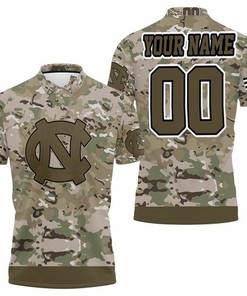 Personalized 3D All Over Print Polo Shirt - North Carolina Tar Heels Camouflage Veteran