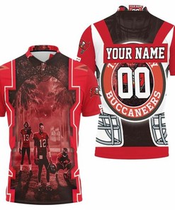 Personalized 3D All Over Print Polo Shirt for Tampa Bay Buccaneers' 2021 NFL Champions Tom Brady and Teammate.