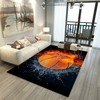 Personalized 3D Basketball Indoor Area Rug for Boys' Bedroom and Bathroom Decor