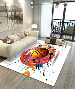 Personalized 3D Basketball Outdoor Area Rug for Living Room and Bedroom Decor