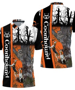 Personalized 3D Coonhound Hunting Dog Polo Shirt with All Over Print and Breathable Fabric
