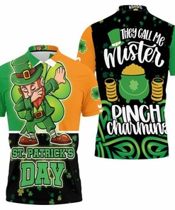 Personalized 3D Dabbing Leprechaun Saint Patrick Day Polo Shirt with All Over Print and Breathable Fabric