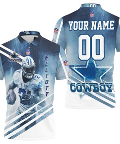 Personalized 3D Dallas Cowboys Ezekiel Elliott 21 Polo Shirt with All Over Print and Breathable Fabric
