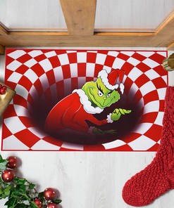 Personalized 3D Illusion Christmas PartyRug, Fun and Festive Non-Slip Mat for Home
