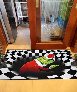 Personalized 3D Illusion Christmas PartyRug, Modern and Sleek Non-Slip Mat for Home