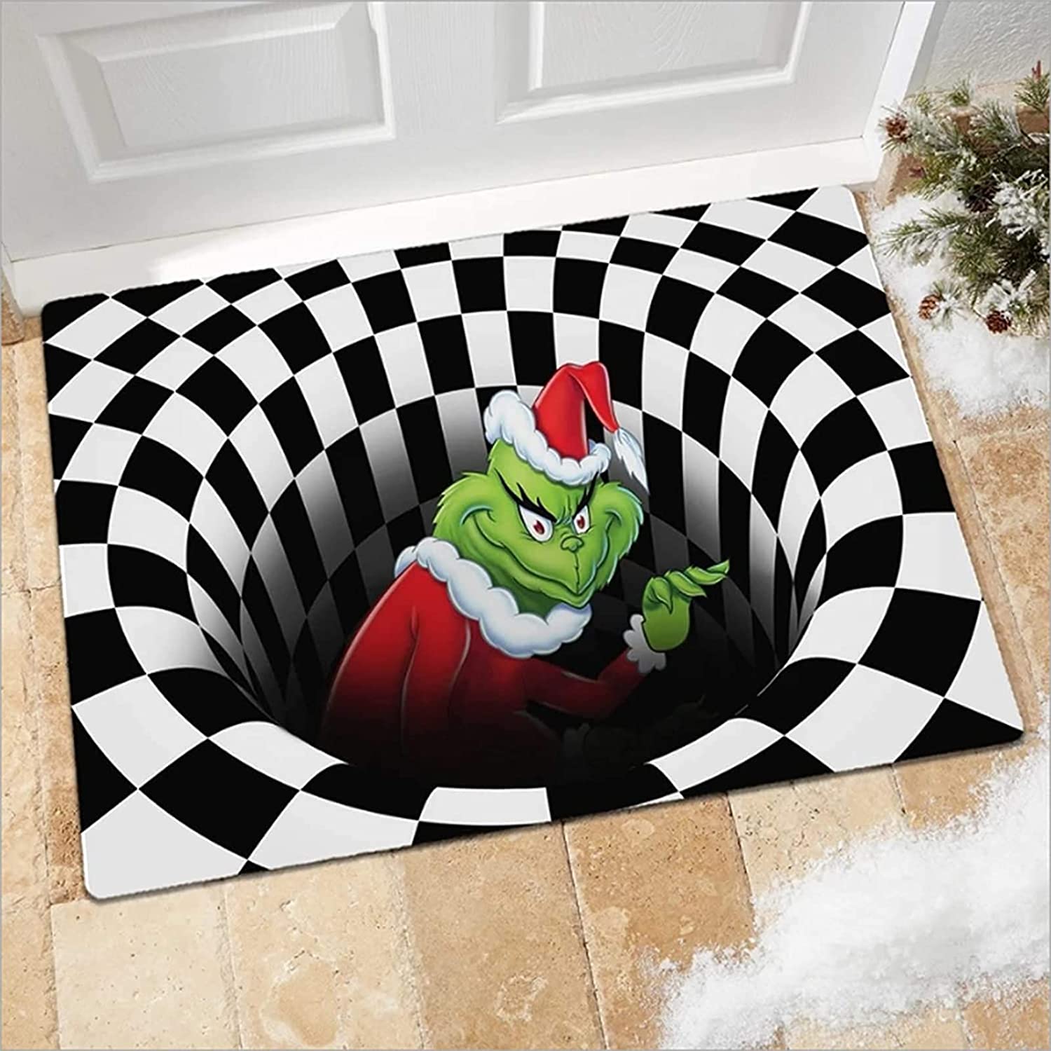 Personalized 3D Illusion Christmas PartyRug, Modern and Sleek Non-Slip Mat for Home - Image 2