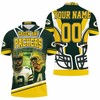 Personalized 3D Polo Shirt with All Over Print design for Green Bay Packers fans, Aaron Rodgers 12 and Brett Favre 4